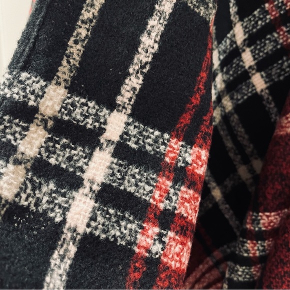 New Women Plaid Poncho Sweater Cardigan Knitted Tassel Opne Front Shawl cape - Picture 5 of 9